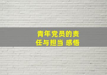 青年党员的责任与担当 感悟